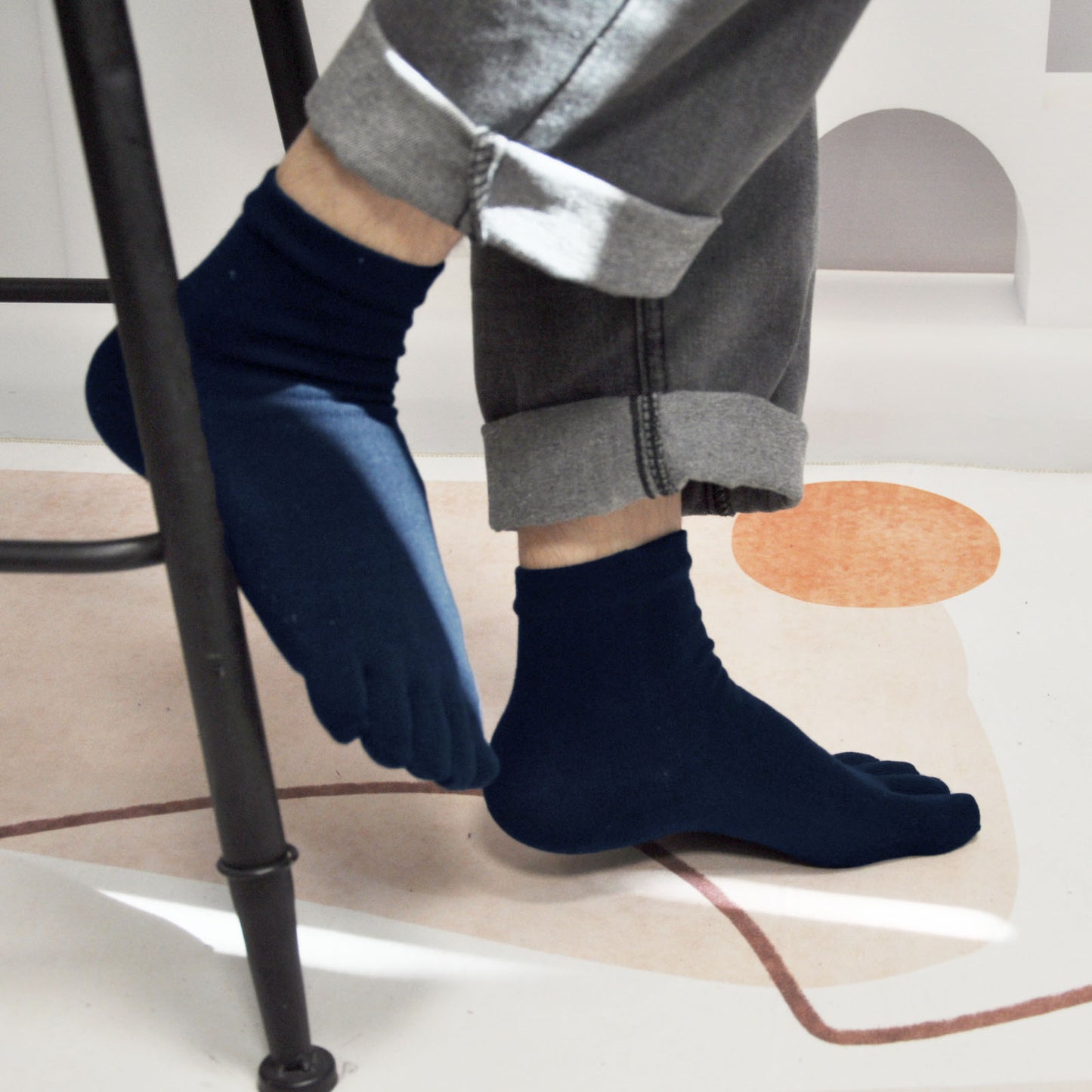 LOFIR MT140-Mixed color-5 Pack toe socks