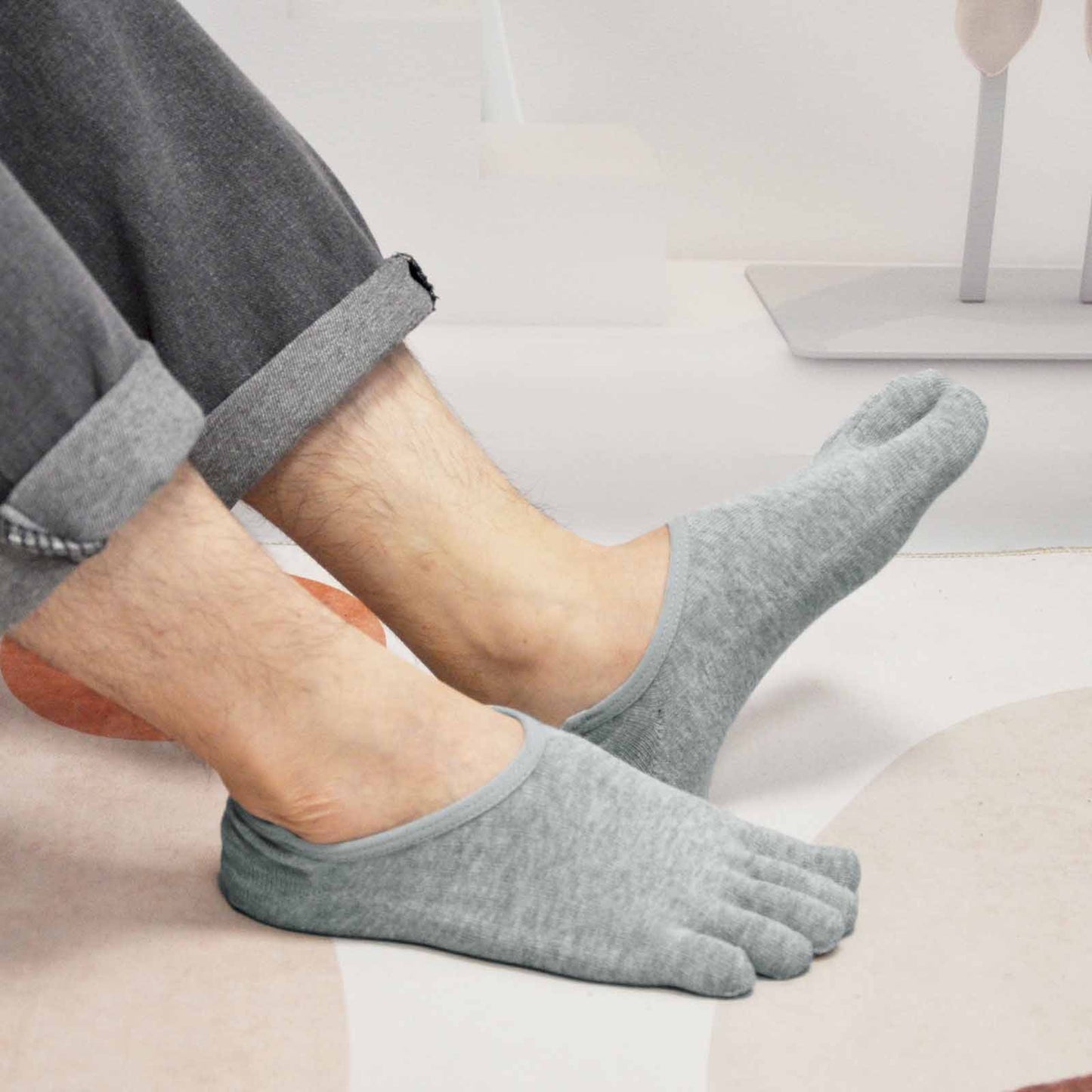 LOFIR MT3204-BK ZBU WH GY-4 Pack toe socks