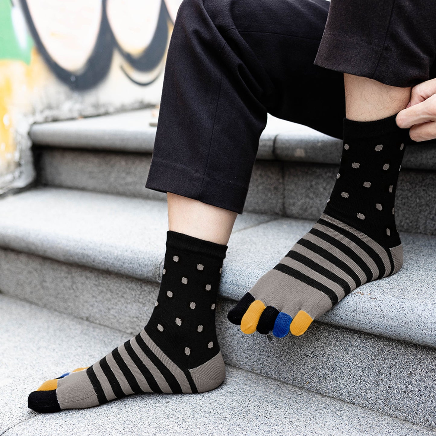 LOFIR 88777-A-MX-5 pack toe socks