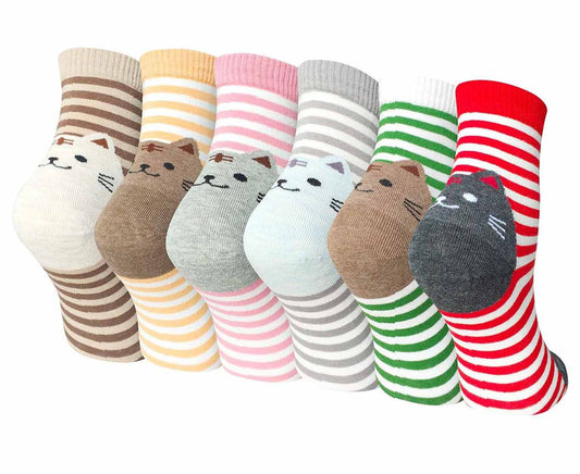 LOFIR 6106-Mixed color-6 pack cat socks
