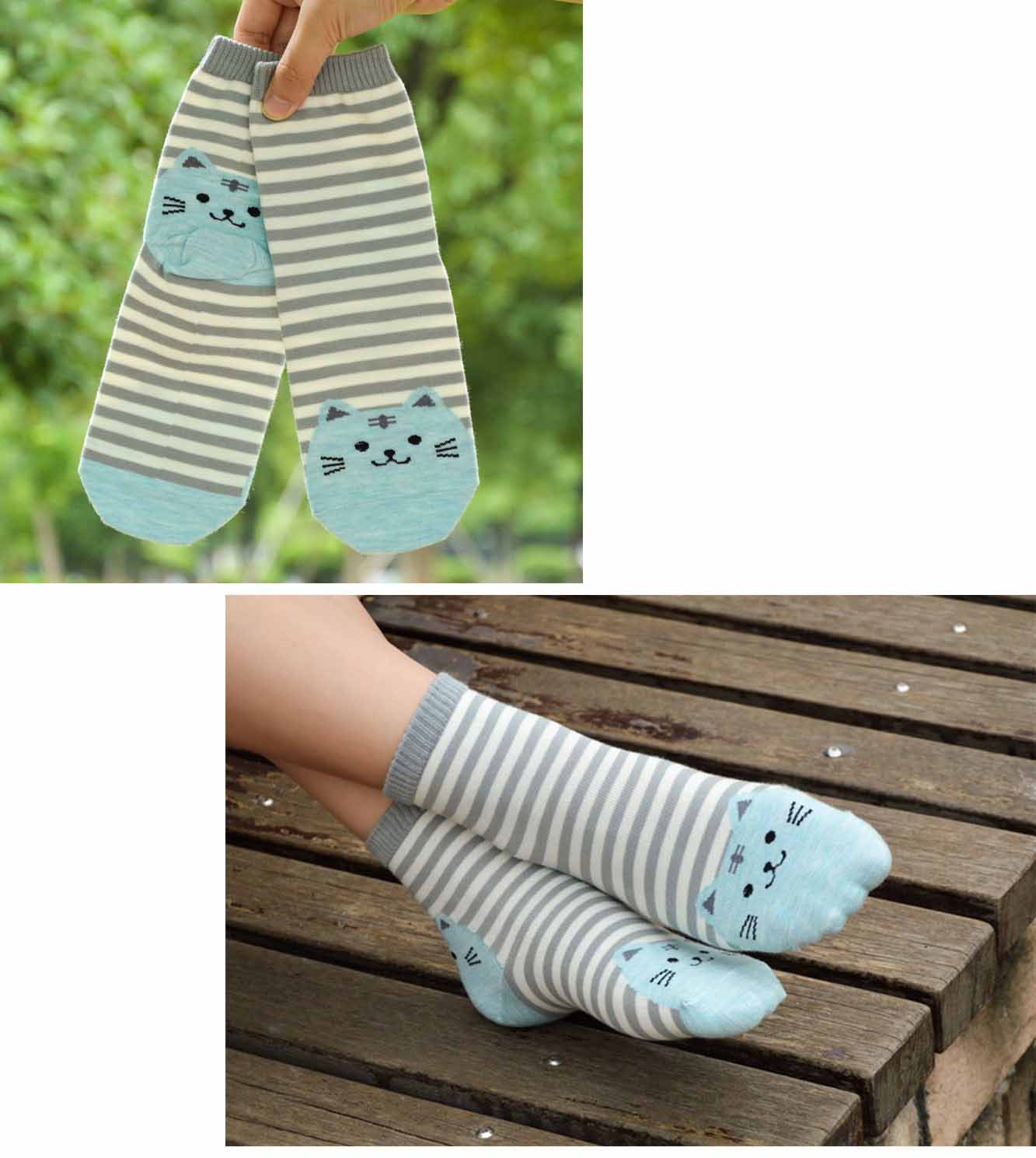 LOFIR 6106-Mixed color-6 pack cat socks