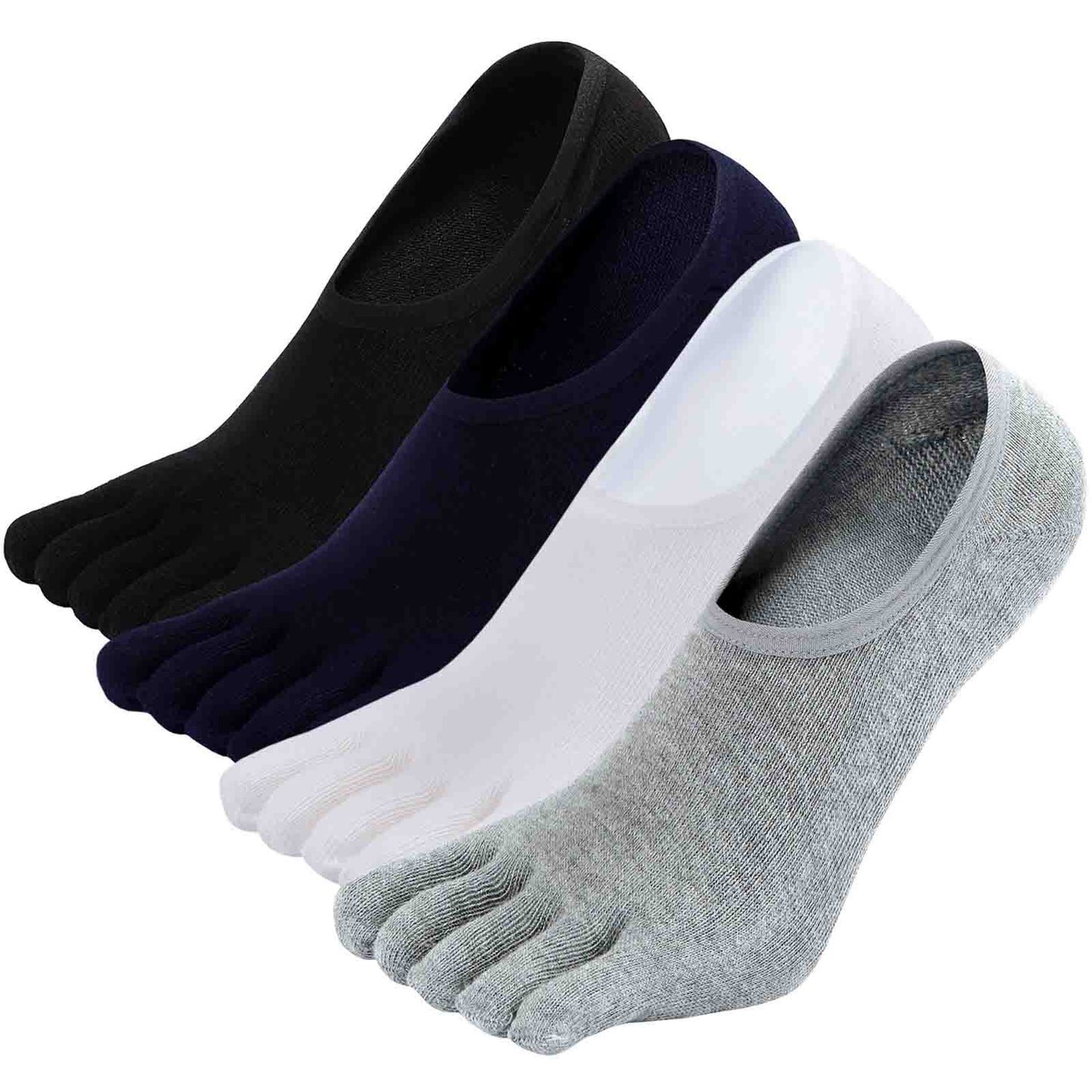 LOFIR MT3204-BK ZBU WH GY-4 Pack toe socks