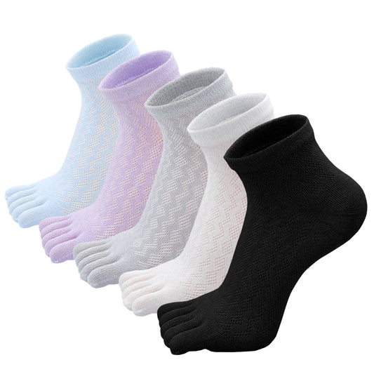 LOFIR ZW101-mixed color-5 pack toe socks