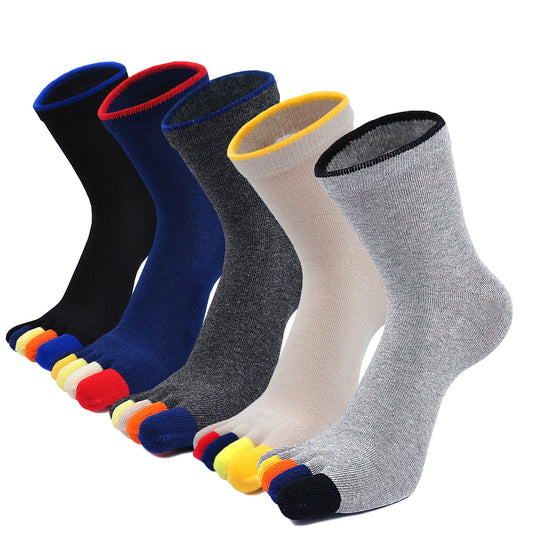 LOFIR YF0027-mixed color-5 pack toe socks