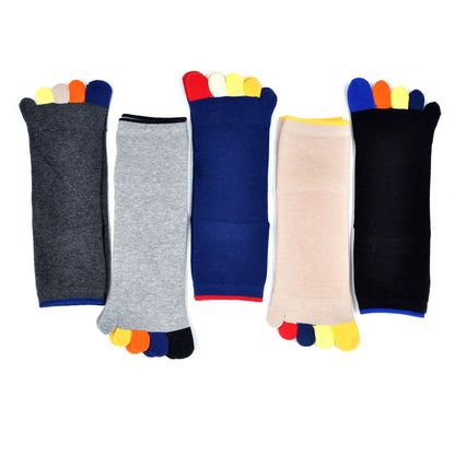 LOFIR YF0027-mixed color-5 pack toe socks