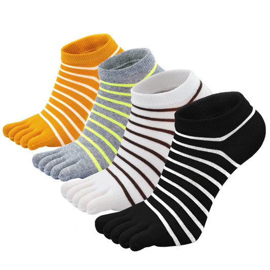 LOFIR YF0406-mixed color-4 pack toe socks