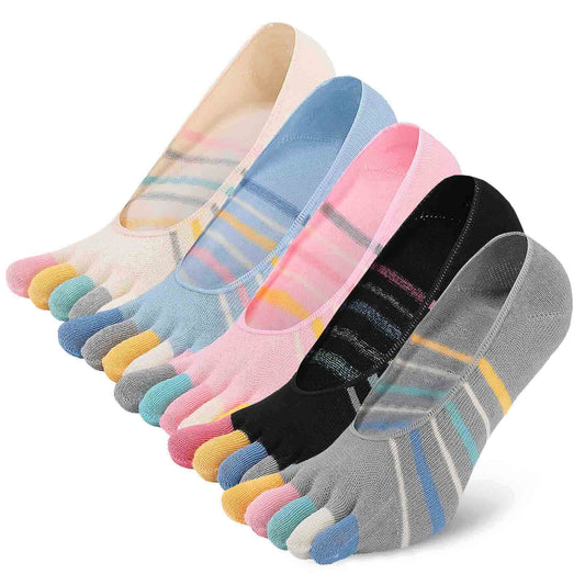LOFIR YF5125-mixed color-5 pack toe socks