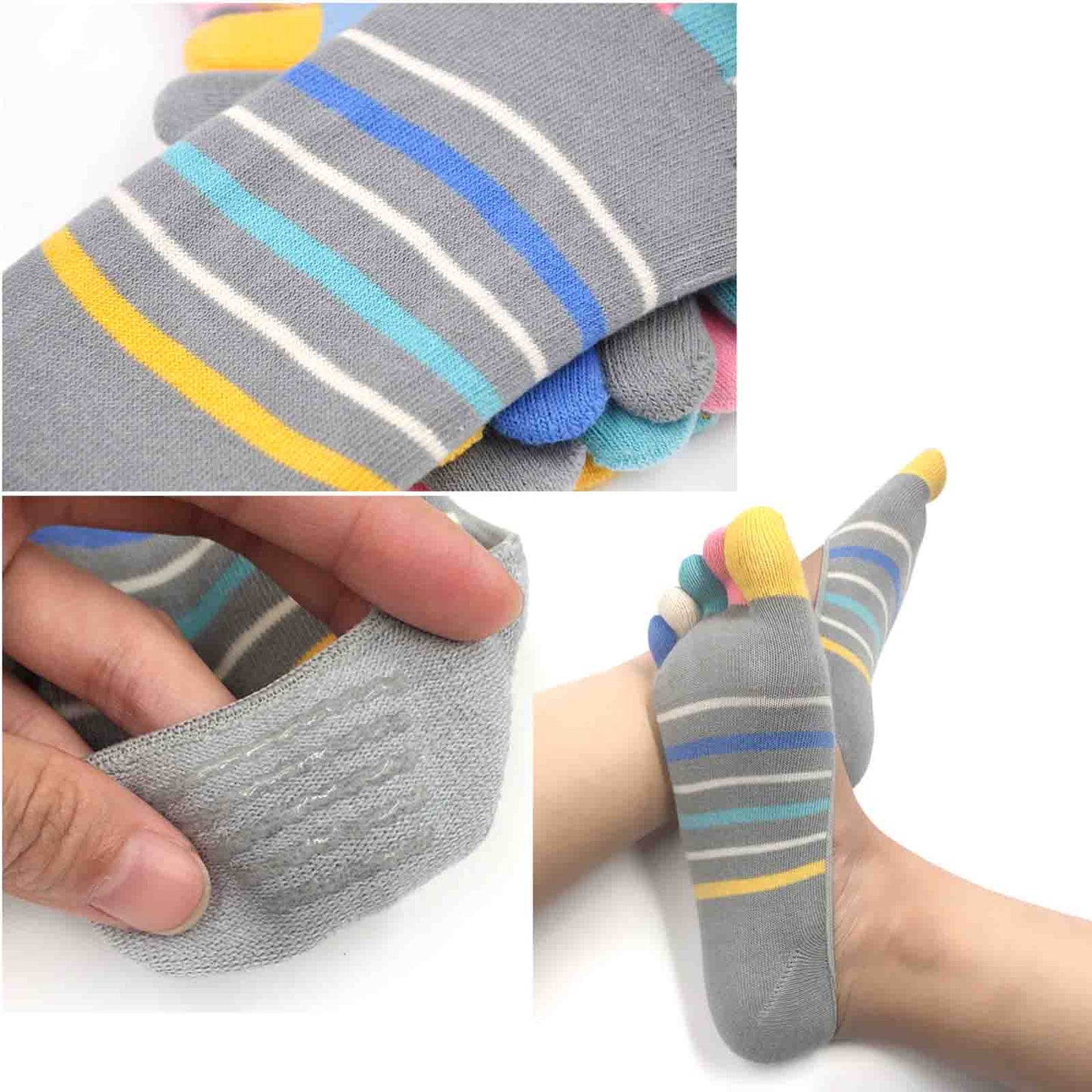 LOFIR YF5125-mixed color-5 pack toe socks